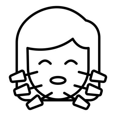 Vector Design Illustration Face Acupuncture Icon Style