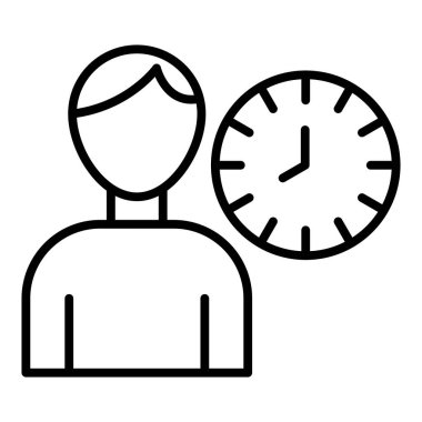 Vector Design Illustration Alone Time Icon Style