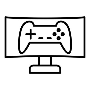 Vector Design Illustration Gaming Monitor Icon Style