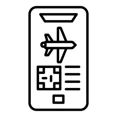Vector Design Illustration Mobile Boarding Pass Icon Style