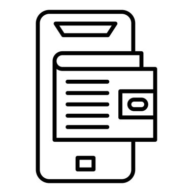 Vector Design Illustration Mobile Wallet Icon Style