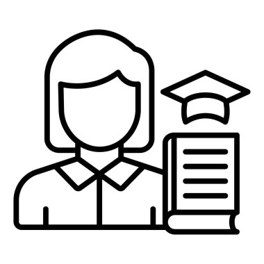 Vector Design Illustration Teacher Icon Style