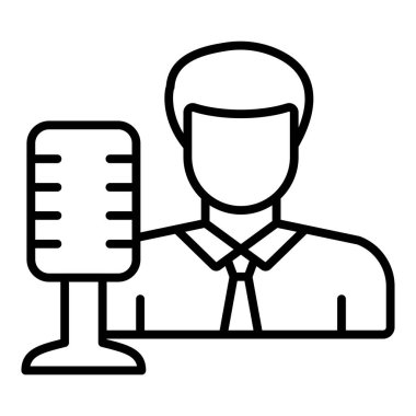 Vector Design Illustration Broadcaster Icon Style