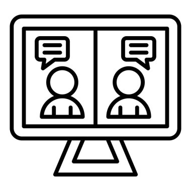 Vector Design Illustration Live Interview Icon Style