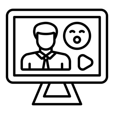 Vector Design Illustration Reaction Video Icon Style