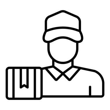 Vector Design Illustration Delivery Man Icon Style