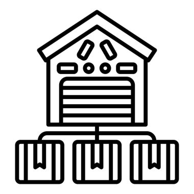 Vector Design Illustration Distribution Center Icon Style