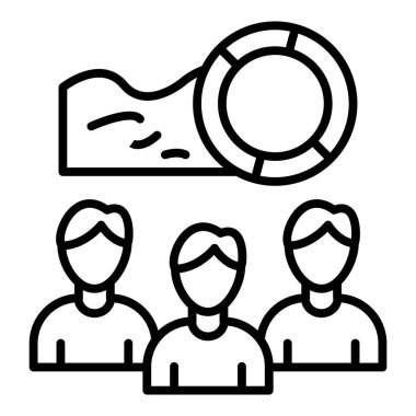 Vector Design Illustration Disaster Relief Team Icon Style