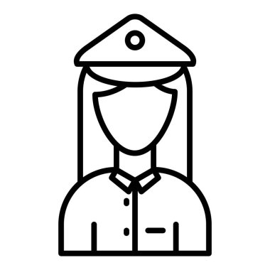 Vector Design Illustration Firefighter Female Icon Style