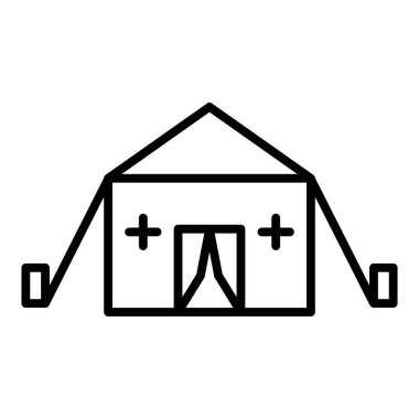 Vector Design Illustration Hospital Tent Icon Style
