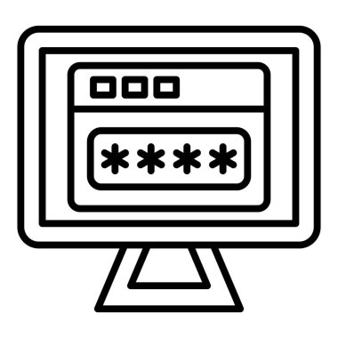 Vector Design Illustration Password Icon Style