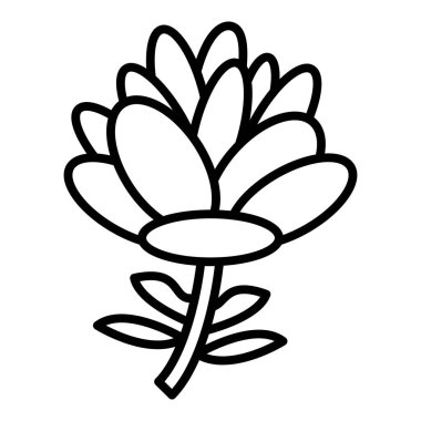 Vector Design Illustration Peony Icon Style