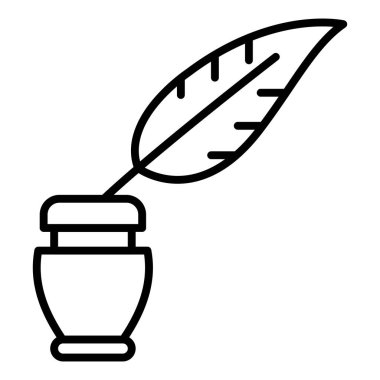 Vector Design Illustration Feather And Ink Icon Style