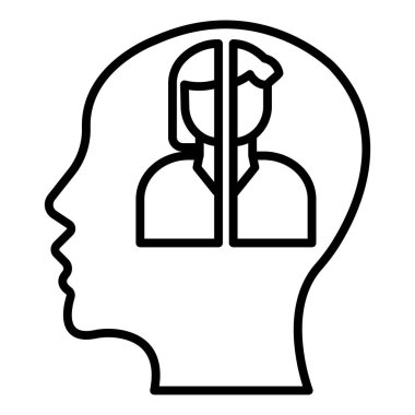 Vector Design Illustration Dissociative Identity Disorder Icon Style