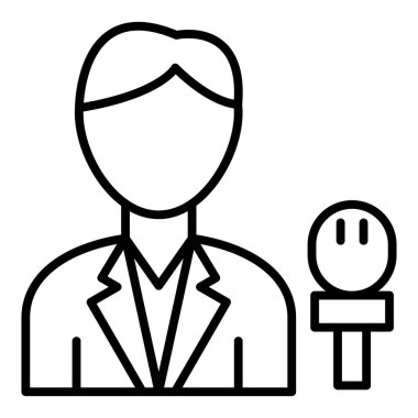 Vector Design Illustration Party Host Icon Style