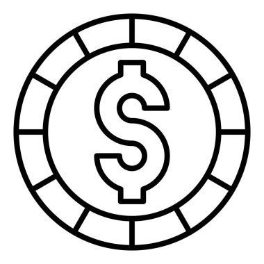 Vector Design Illustration Coin Icon Style
