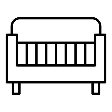 Vector Design Illustration Baby Crib Icon Style