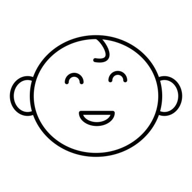 Vector Design Illustration Baby Smile Icon Style