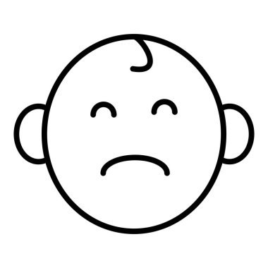 Vector Design Illustration Sad Baby Icon Style