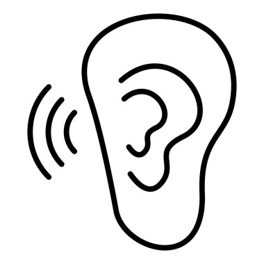 Vector Design Illustration Listening Icon Style
