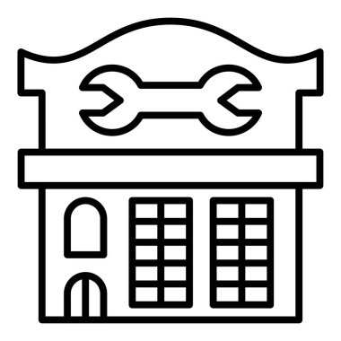 Vector Design Illustration Mechanic Shop Icon Style