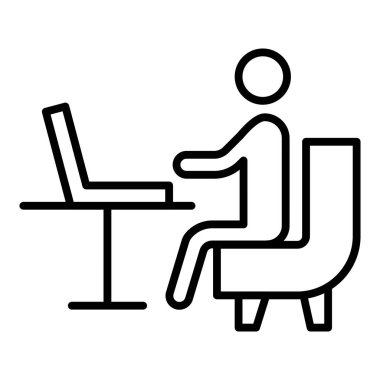 Vector Design Illustration Working on Couch Icon Style