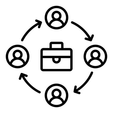 Vector Design Illustration Job Rotation Icon Style