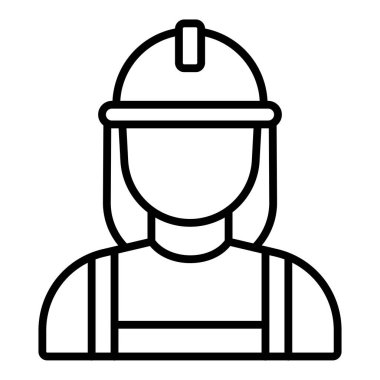 Vector Design Illustration Builder Female Icon Style