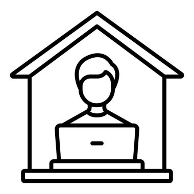 Vector Design Illustration Home Office Icon Style