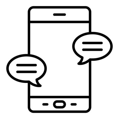 Vector Design Illustration Mobile Messaging Icon Style