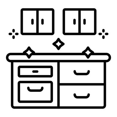 Vector Design Illustration Kitchen Cleaning Icon Style