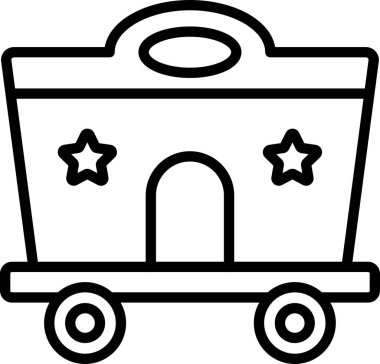 Vector Design Illustration Circus Wagon Icon Style