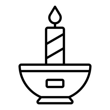 Vector Design Illustration Candle Icon Style