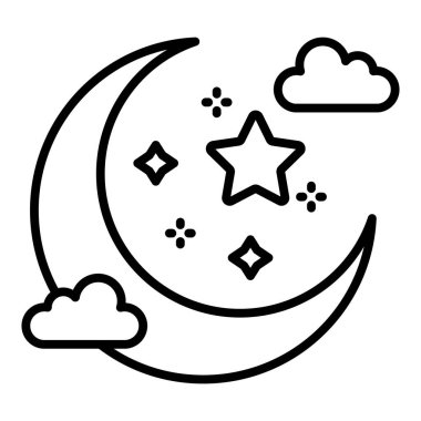 Vector Design Illustration Moon Icon Style