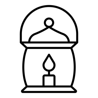 Vector Design Illustration Oil Lamp Icon Style