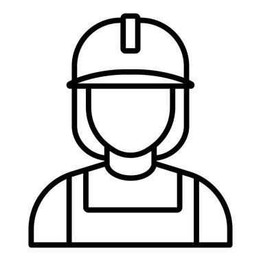 Vector Design Illustration Factory Worker Woman Icon Style