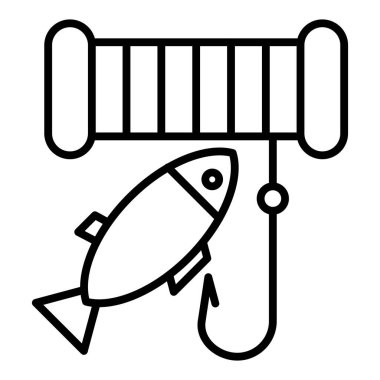 Vector Design Illustration Fishing Icon Style