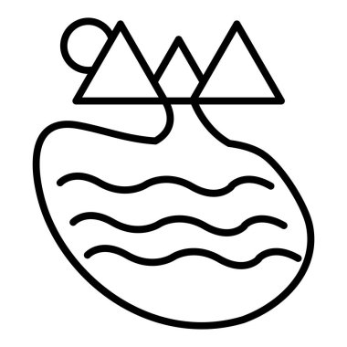Vector Design Illustration Lake Icon Style