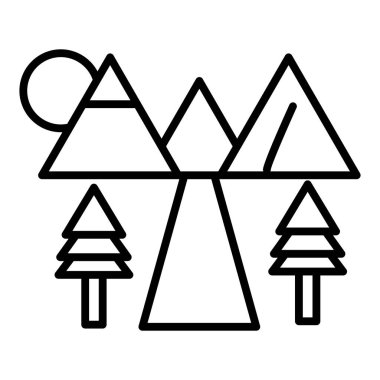 Vector Design Illustration Mountain Icon Style