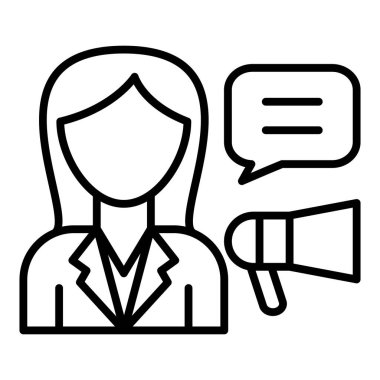 Vector Design Illustration PR Specialist Female Icon Style