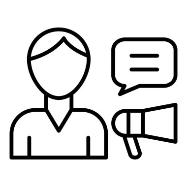 Vector Design Illustration PR Specialist Male Icon Style