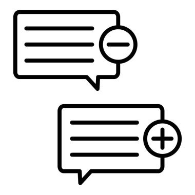 Vector Design Illustration Plus And Minus Comments Icon Style
