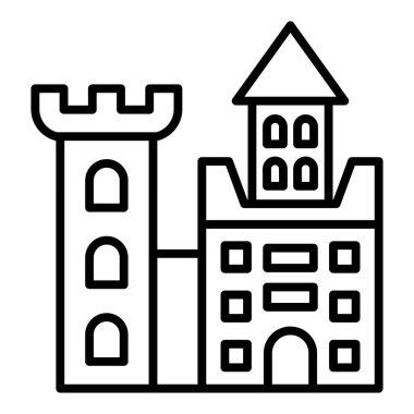 Vector Design Illustration Castle Icon Style