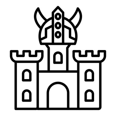 Vector Design Illustration Viking Castle Icon Style