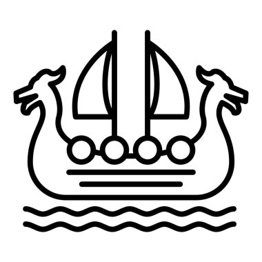 Vector Design Illustration Viking Ship Icon Style