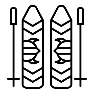 Vector Design Illustration Viking Skis Icon Style