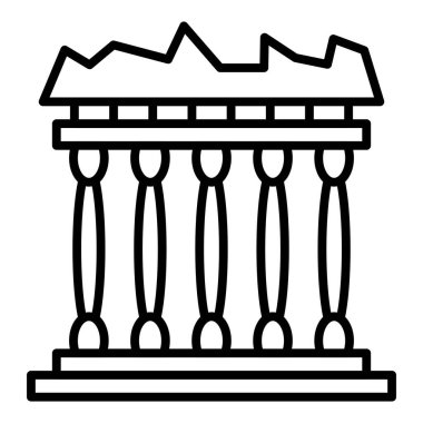 Vector Design Illustration Acropolis Icon Style