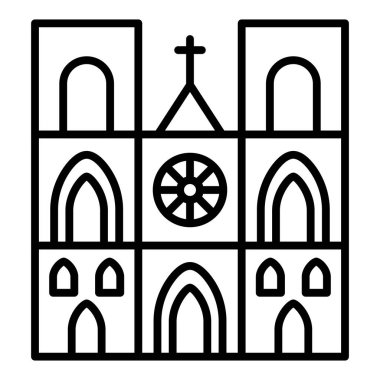 Vector Design Illustration Notre Dame Icon Style
