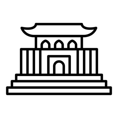 Vector Design Illustration Forbidden City Icon Style