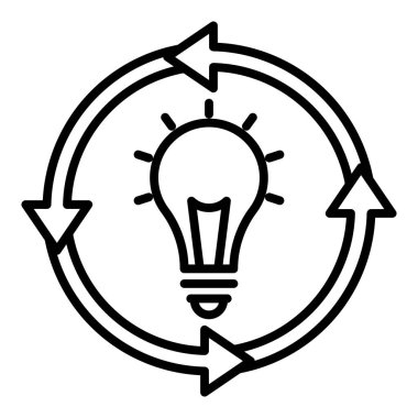 Vector Design Illustration Circular Thinking Icon Style